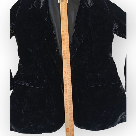 NWOT Chelsea 28 Black velvet velour open suit jacket Blazer size M - Picture 4 of 7